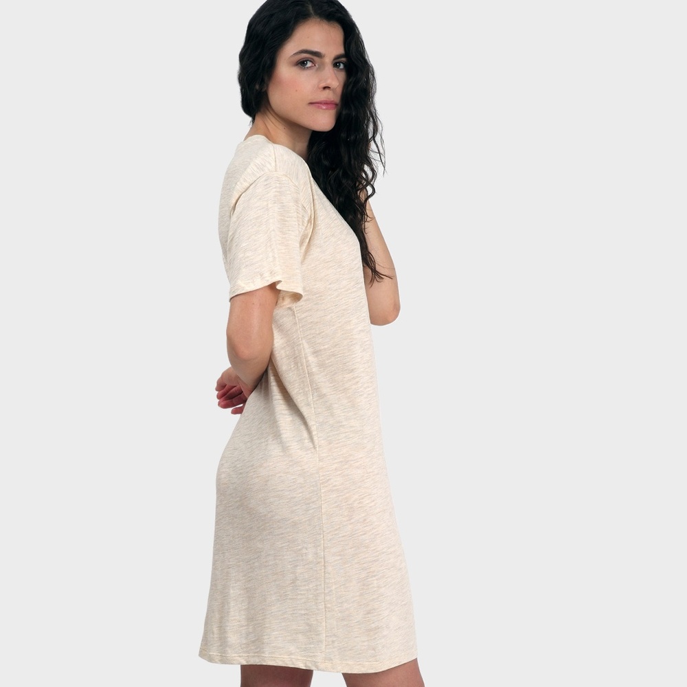 MIKA T-SHIRT DRESS - Heather Almond